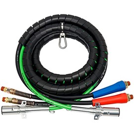 Ailbiuko 3 in 1 Air Lines for Tractor Trailer, 12 FT Semi Truck Air Hose Kit ABS 7 Way Electrical Cable and Rubber Air Line Hose Wrap Assembly