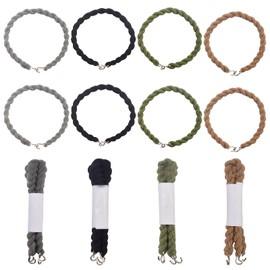 AGNURCADE 8 Pieces Elastic Boot Straps Military Leg Rope Strap Bands Blousing Garters with Metal Hooks for Army Navy Outdoor Sports Climbing Cycling Travelling, 4 Colors