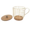Coffee Pod Holder Iron Large Capacity Space Saving Wooden Base