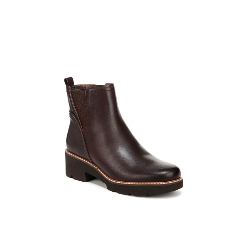 Naturalizer Womens Darry Bootie Water Repellent Ankle Boot Dark Brown