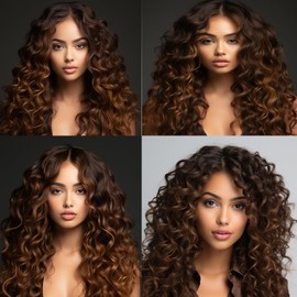 QEUOPE Highlight P430 Kinkycurly Human Hair Bundles 30 32 34 Inch Double Weft Brazilian Hair Extensions Ombre Two Tone Dark Brown Mixed With Color 30 Deep Curly Bundles Soft Silky for Women