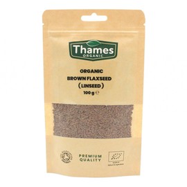 Organic Brown Flaxseed High Fiber, Omega-3s, Non-GMO, 100% Natural, Vegan, No Additives or Preservatives, Superfood – Thames Organic 250g