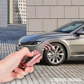 HooRLZ Vw Schlüsselhülle für Vw Caddy Jetta Bora Beetle Golf Polo Passat Scirocco Sharan Touran Tiguan T5 Skoda Seat Ibiza Leon Octavia TPU Silikon Hülle, Golf Autoschlüssel Hülle- 3 Tasten Rosa