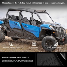 KIWI MASTER Floor Mats for 2021-2025 Can-Am Commander, 2018-2025 Can-Am Maverick Sport/Trail Accessories All Weather Mat Front Row TPE Slush Liners Black