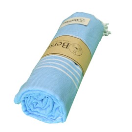 Bersuse Beach Towels Peshtemal Turkish Towels Anatolia Collection Premium Turkish Beach Towel, 100% Cotton, Large, Quick-Dry, Sand-Free, Lightweight - 37x70 Inches, Blue (Set of 6)