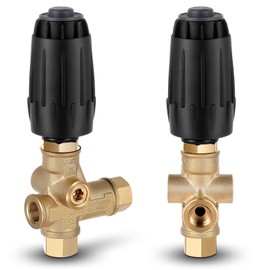 Threlaco 2 Pcs Pressure Washer Unloader Pressure Washer Unloader Valve, Black Spring,10.5 Max Gpm (40 L/min), 3/8" F Outlet(Vrt3-310)