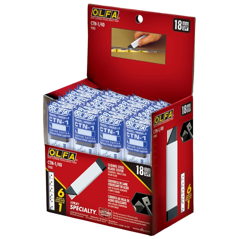 OLFA CTN-1/40 Snap-Off Carton Cutter Display, 40 Unit New Order