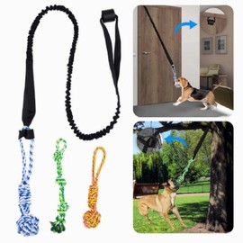 YLTFUTR Spring Pole Dog Rope Toys, Tree Bungee Hanging Dogs Toy Interactive Tether Tug Indoor Outdoor Exercise Chewer Ropes Dog Toys, Pull Tug Solo Play Rope for Medium Large Dog