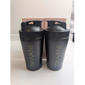 Truvani Stainless Steel Shaker Cup 16.9oz BPAFree Lid, Wire Wisk, Black Truvani Set Of 2