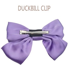 SEVENHEAD Bow Hair Clips Black Duckbilled Clip 1 Pack Barrettes Large Big Oversized Knot Bowknot Satin French Barrettes Snap Hair Clips Ponytail Holders Accessories for Women Girls Teens