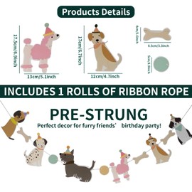 Dog themed banner Background,birthday party supplies, Colorful painted puppies suitable for wall decoration of all celebration activities