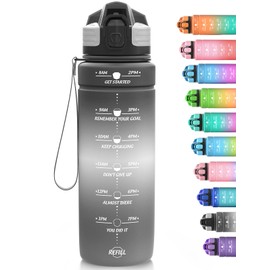 Niggeey Sports Water Bottle 500 ml, 700 ml, 1 L, 1.5 L Water Bottle Children Leak-Proof, BPA-Free Tritan Motivational Water Bottle with Time Marking, Sports Bottle for Children, School, Fitness, Gym