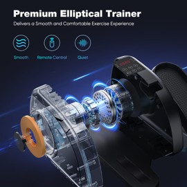 Under Desk Elliptical Machine, Ellipse Leg Exerciser for Seniors, Quiet & Portable Electric Seated Eclipse Exercise Training Machine with Remote,LED Display, Portable Fitness Solution