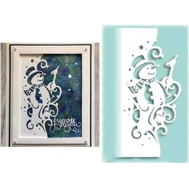 Lapoo 3D Backgrounds Metal Cutting Die for Scrapbooking, New Cutting Dies DIY Album Card Making Decor Paper Craft Metal Die Cuts Party Wedding Decorations (Snowman 6.5 x 3.1 in)