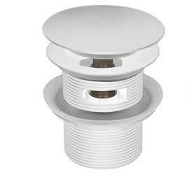 WOODBRIDGE Pop-up Drain for Freestanding Bathtub, with stainless steel Overflow,White Finish, Bathtub Drain Stopper Kit Fits Most Free Standing Tubs