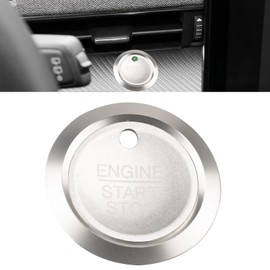 HDUFC for Ford Mustang Mach E 2025 2024 2023 2022 2021 Aluminum Alloy Shift Switch knob Cover Engine Start Stop Button Cover External Decorative Ring Headlight knob Cover 5 Pieces (Silver)