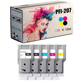 Compatible for Canon Ipf680/Ipf685/PF780/iPF785 Printers, Ink Cartridges Replacement for Canon PFI-207, High Yield 2600 Pages (1 Set)