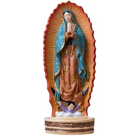 Virgen de Guadalupe Statues 12 Inch - Our Lady of Guadalupe Statue - The Blessed Virgin Mary Statue - Estatua de la Virgen de Guadalupe - Rosary Holder - Holy Water Font