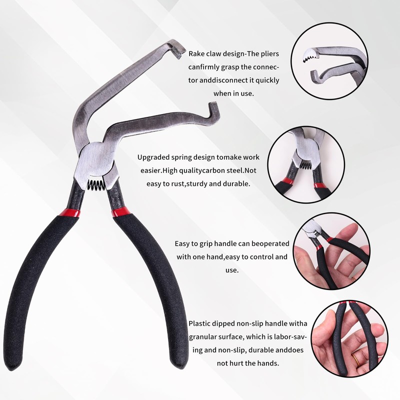 HDZXLLW 8" 60-Degree Electrical Disconnect Pliers - Angled Locking Push