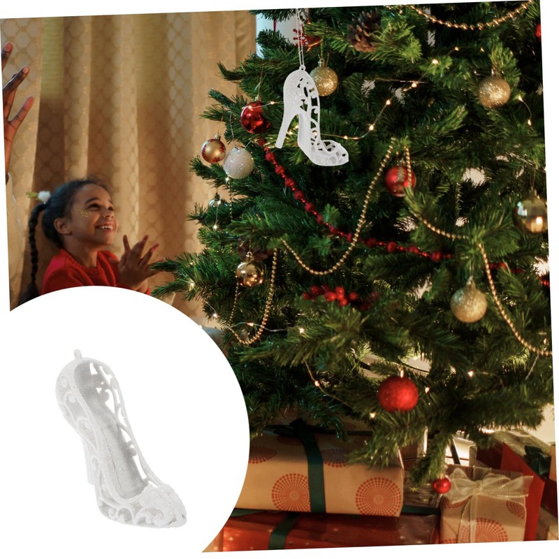 Ciieeo 6Pcs Cute Mini High Heel Xmas Ornaments Lightweight Decorative