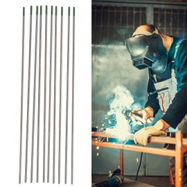 10Pcs TIG Welding Tungsten Electrode Pure Tungsten 1.6mm x 175mm Tungsten Electrode Rod Green for Welding Thin Aluminum Steel Alloy