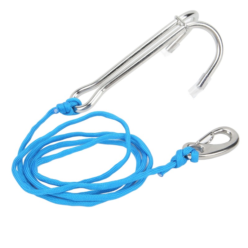 Diving Hooks Stainless Steel Double Reef Hook with Spiral Coil