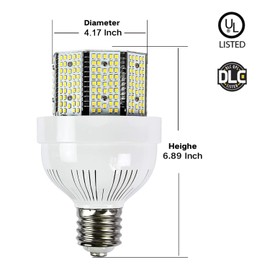 lawind 85W 480Volt E39 LED Corn Light Bulb,Cob Corn Light Super Bright 12750LM 5000K Daylight Garage Light for High Bay Warehouse Workshop Backyard Lot Retrofit Indoor Outdoor,AC300-480V Input (85W)