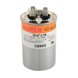 HUAREW 20 uF MFD ±5% 450 VAC CBB65 AC Motor and Fan Starting Round Capacitor