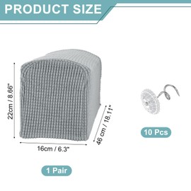 uxcell - Fundas elásticas para reposabrazos para sofá, con uñas giratorias, resistente a los arañazos, para sofá, sillas, color gris claro