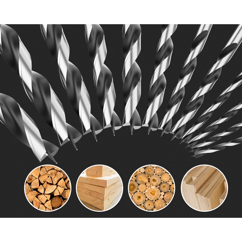 MACXCOIP Brad Point Wood Drill Bit Set, 12Pcs Metric Drill