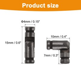 uxcell 50Pcs Invisible Barrel Hinges, 4x15mm Brass Concealed Hinge, Hidden Barrel Hinge, Small Concealed Hinges for Jewelry Box, Music Boxes, Small Woodworking Projects, Black