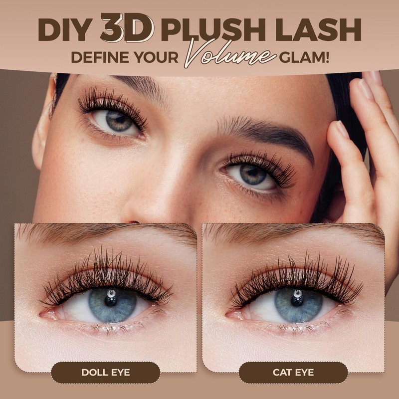 LASHVIEW Diy Eyelash Extension Kit, DIY Cluster Lashes, 10-16mm Multilayered