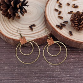 Kuskins 3PCS Western Jewelry for Women Bohemian Set,Boho Vintage Layered Necklace Dangle Drop Earrings Faux Leather Bracelet,Jewelry Sets for Women Gift