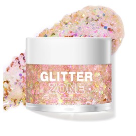 LANGMANNI Holographic Body Glitter Gel/Eyeshadow Cosmetic Grade for Body, Face, Hair and Lip. Colour-Changing Glitter Gel Under Light. -1.35 oz (6# Dreamy Galaxy)