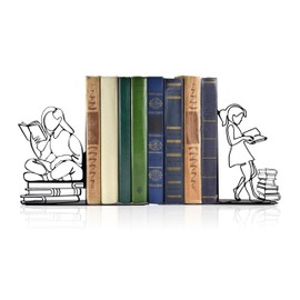Cute bookends Bookends Decorative Book Ends Decorative Compact, Durable Decorative Holders with Timeless Appeal Reading Book end Bookshelf Decor for Bedroom Desktop Organizer Gift for Book Lovers