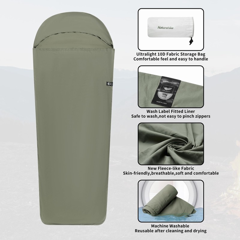 Naturehike Ultralight Sleeping Bag Liner, Inner Sleeping Bag Travel Sheet