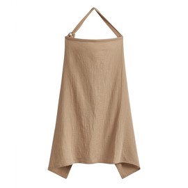 Nursing Cover Up for Breastfeeding Breast Feeding Covers for Women Baby Privacy Nursing Covers Up with Arch Neckline Breathable Cotton Full Privacy Breastfeeding（Camel）