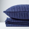 HOMESCAPES - Cable Knit - Cushion Cover Navy - 100%