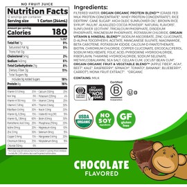 Orgain Organic Kids Protein Nutritional Shake, Chocolate - 8g of Protein, 22 Vitamins & Minerals, Fruits & Vegetables, Gluten Free, Soy Free, Non-GMO, 8.25 Fl Oz (Pack of 12)