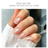 JMEOWIO Pearlescent Semi Cured Gel Strips Wraps Nail Art Sticker