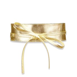 Hawpasy Women's Belt, Waist Belt Gold Wide Faux Leather with Lacing, Waist Belt Women's Wide, Golden Belt, Elegant Gold for Everyday and Special Occasions