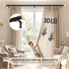 Black Decorative Crystal Curtain Rods,Heavy Duty Adjust 18-45",2 Pack