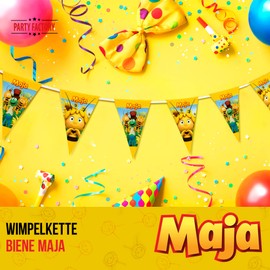 Party Factory Maya the Bee Bunting Paper with 10 Bunting, Length Approx. 5 Metres, Party Garland, Birthday Decoration, Theme Party