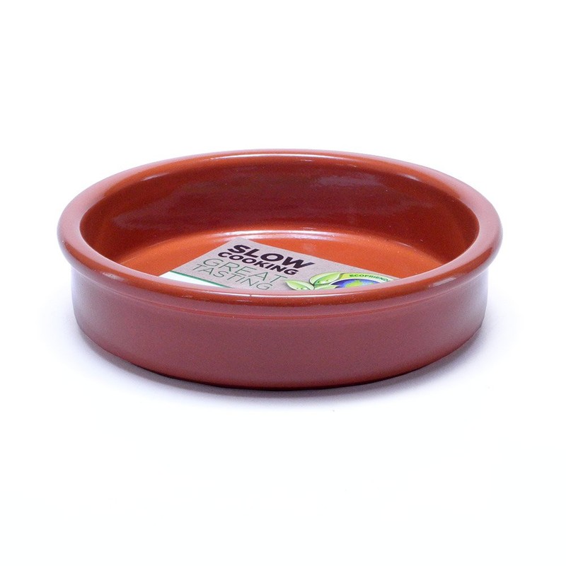 Spanish Grupella sgr-0112br_2 Terracotta Pottery Casuela Ajillo Pot, 4.7 inches