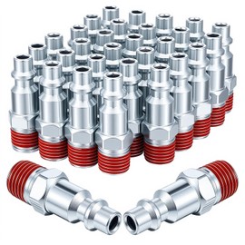 1/4 Air Hose Fittings, 1/4 Inch Npt Male Industrial Airs Plug, Quick Connect Air Hose Fittings for Workplaces, Auto Repair Shops, Garages