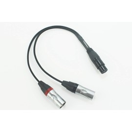 Youkamoo 4 Pin XLR Female to Dual 3 Pin XLR Male Silver Plated Audio Headphone Adapter Cable 1 FT