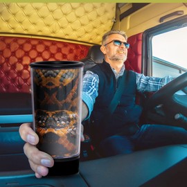 Snake Skin #2 by Spit Bud - The Ultimate Spittoon for Chew - Portable Dip & Snuff Cup with Lid, Pop Tab, Spill-Proof Funnel, Can Cutter & Holder - Fit in Cup Holders - Holds 8oz - Made in USA