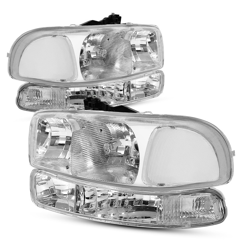 KUAFU Headlight+Corner Light Compatible with 1999-2007 GMC Sierra 1500 2500