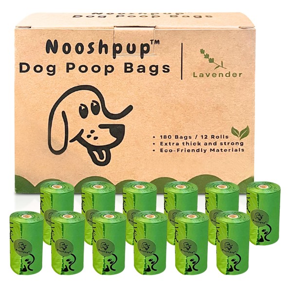 Nooshpup – Lavender Scented Dog Poop Bags – Durable, Leak-Proof,