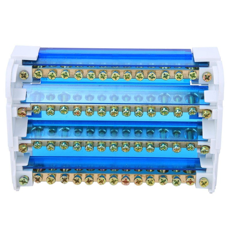 Terminal Block Busbar, 4 Input 56 Output Single-Phase Distribution Box